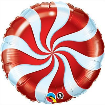 Foil Balloon 18" - Candy Swirl Red