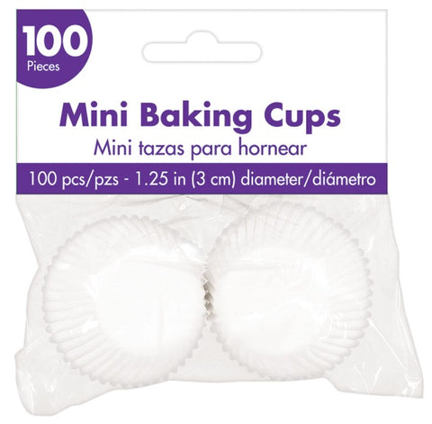Cupcake Case - Mini Baking Cups White/Red 100Pcs