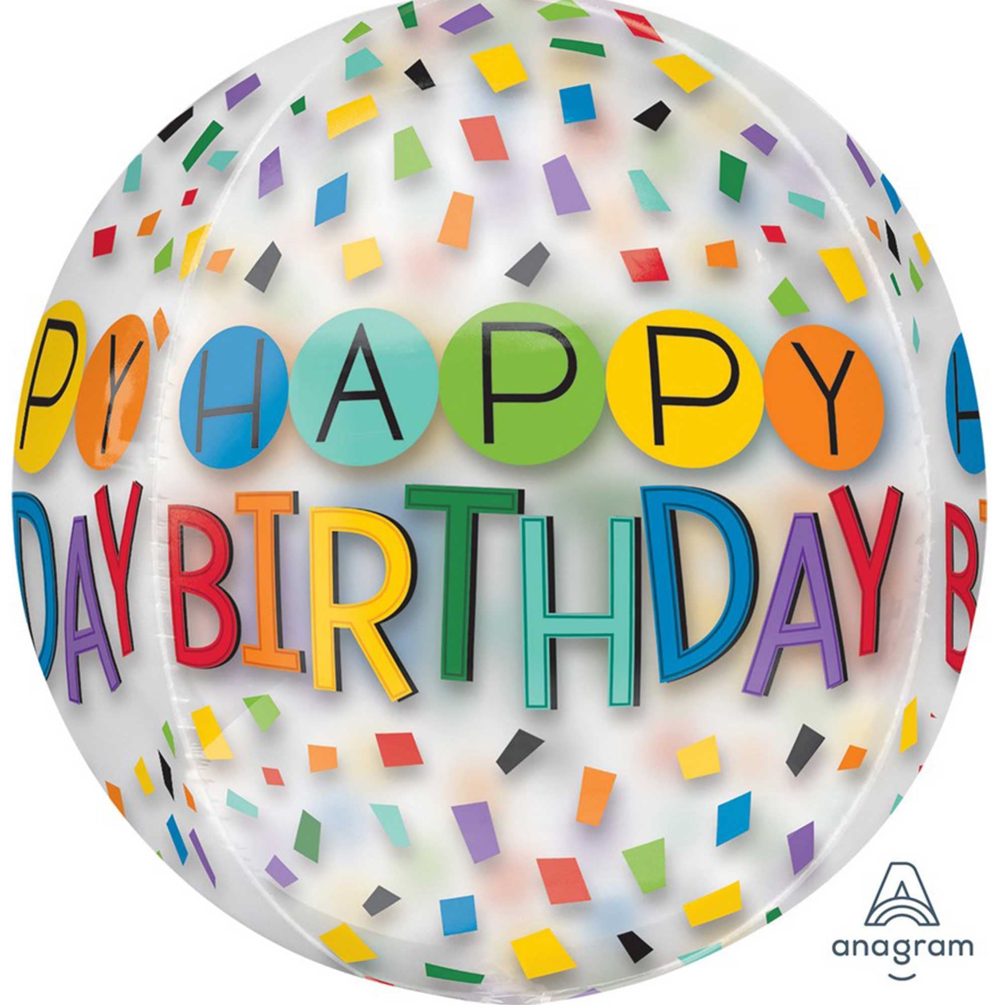 Orbz Bubble Balloon - Happy Birthday