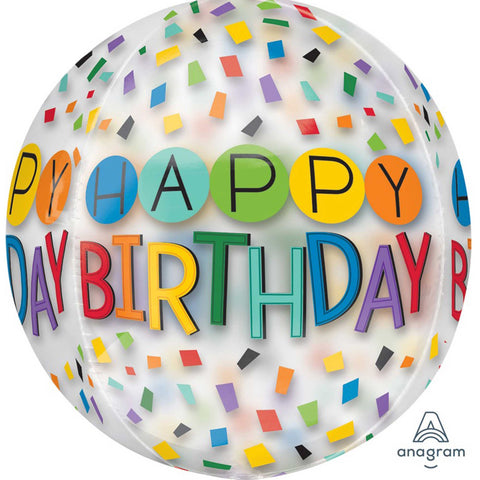 Orbz Bubble Balloon - Happy Birthday