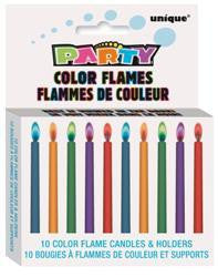 Candles - Coloured Flame Pk 10