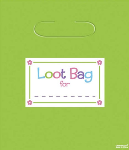Loot Bags -Lime Green Plastic