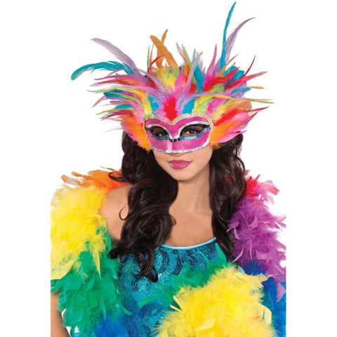 Mask - Rainbow Feather Mask