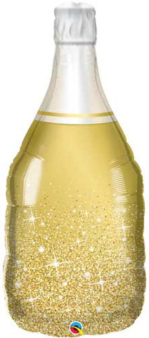Foil Balloon Supershape - Golden Bubbly Wine Bottle