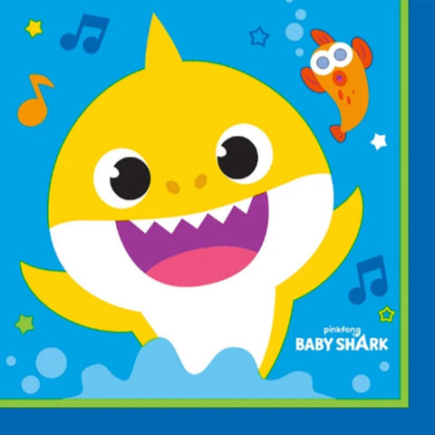 Printed Lunch Napkins - Baby Shark Pk16