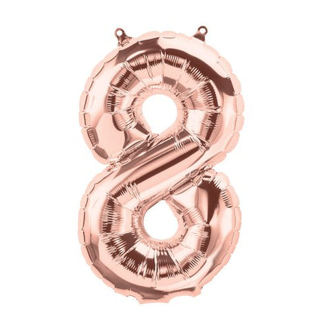Foil Balloon Juniorloon - 8 Rose Gold Air Filled Only