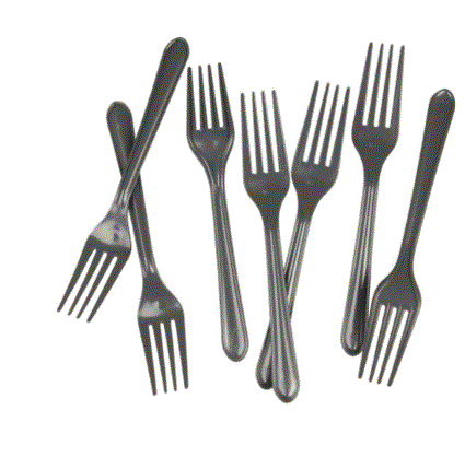 Plastic Fork - Metallic Silver Pk20
