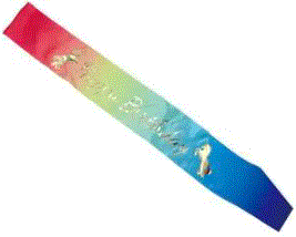 Sash - Happy Birthday Girl Unicorn Mermaid Rainbow Colour