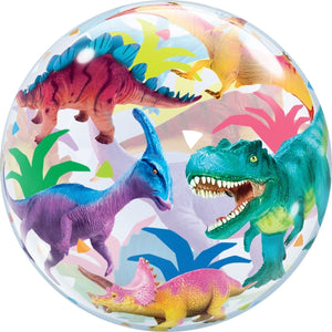 Bubble balloon 22" - Colourful Dinosaurs