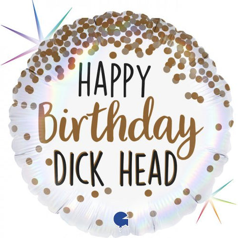 Foil Balloon 18" - Happy Birthday D!#k Head 18" Round