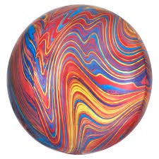 Foil Ballon Orbz 15" - Colourful Marble