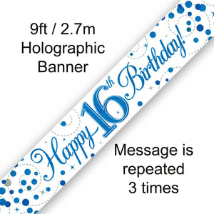 Foil Banner - Sparkling Fizz Blue Banner 16th
