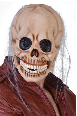 Skull Mask with grey Wispy Hair