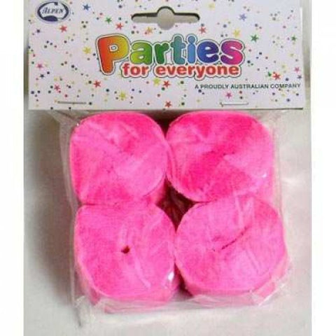 Crepe Streamer - Bright Pink  Pack of 4