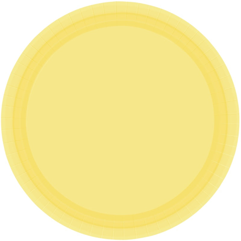 Paper Plates - 17cm Round Yellow Sunshine