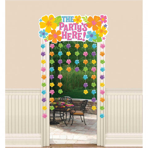 Door Curtain - Summer Luau Hibiscus