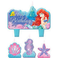 Birthday Candle Set - Disney The Little Mermaid 4 Pc