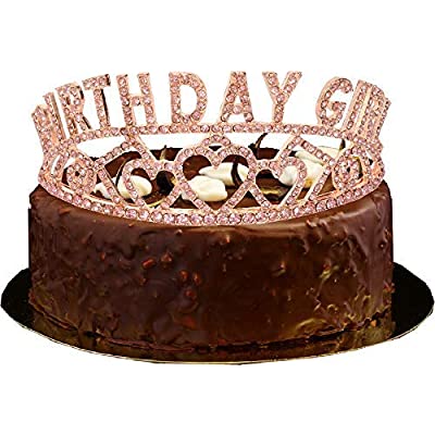 Tiara - Birthday Girl Rhinestone Rose Gold With Pink Diamond