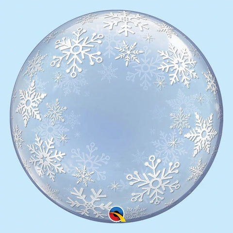 Bubble Balloon 24" - Deco Frosty Snowflakes