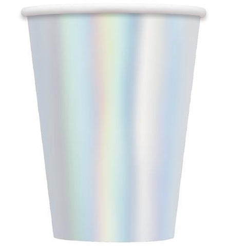 Paper Cups - Metallic Iridescent Foil 12oz. Paper Cups Pk 8