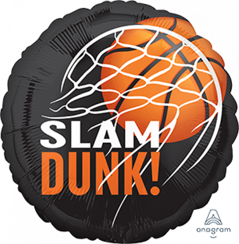 Foil Balloon 18" - Basketball Nothing But Net Slam Dunk Balloon