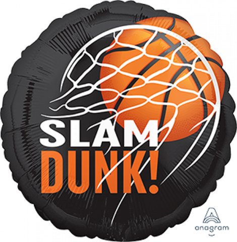Foil Balloon 18" - Basketball Nothing But Net Slam Dunk Balloon