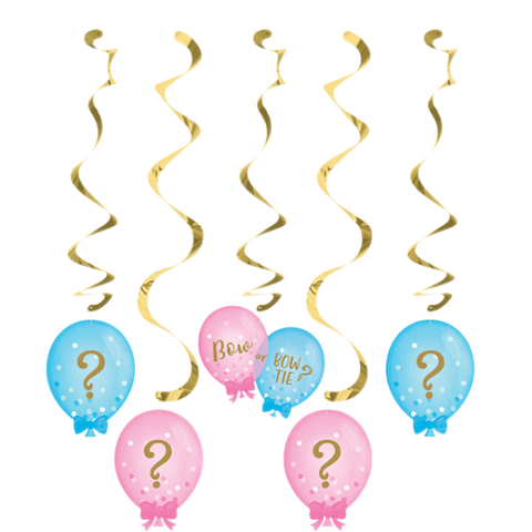 Swirls - Gender Reveal Balloons Dizzy Danglers Hanging Swirls