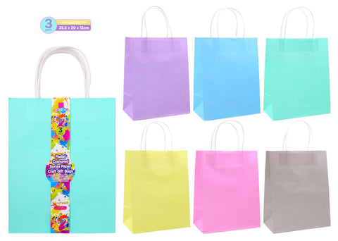 Craft Gift Bags - Pastel Coloured Series 3PK