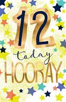 Birthday Card - 12 Today Hooray