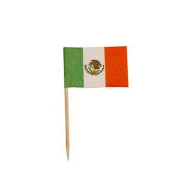 Toothpicks - Cocktail Flag Mexico Pk20
