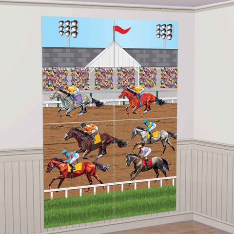 Wall Setter - Derby Horse Racing Scene Setter Wall Decorating Kit