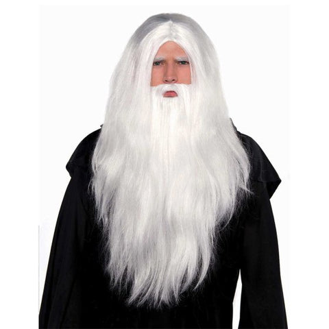 Wig - Sorcerer Wig and Beard Set White
