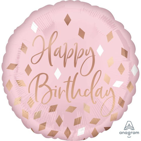 Foil Balloon 17" - Happy Birthday Blush