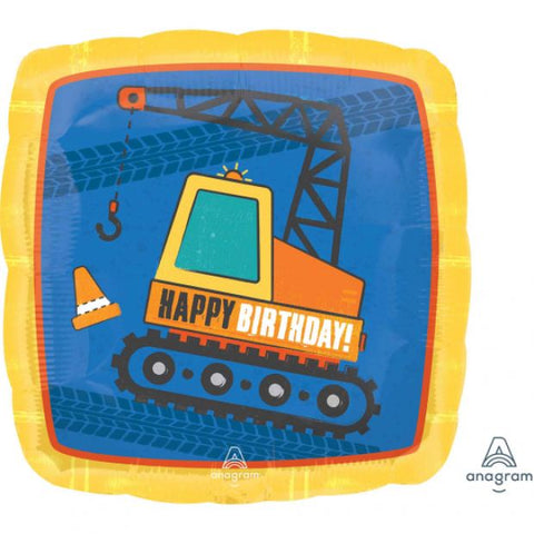 Foil Ballloon 18" - Construction Happy Birthday