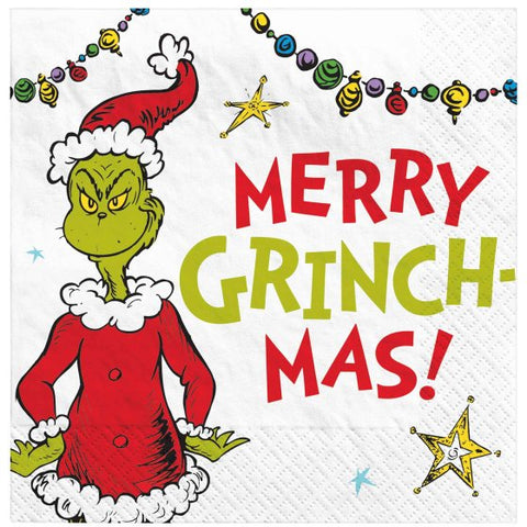 Napkins - Dr. Seuss The Grinch Merry Grinchmas Beverage Napkins 16PCS