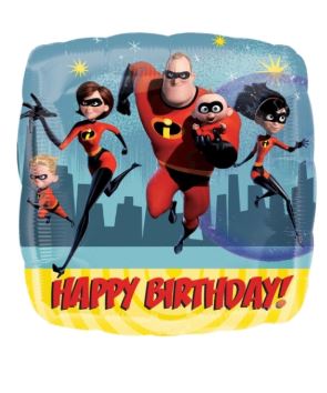 Foil Balloon 18" -Happy B'day Incredibles 2