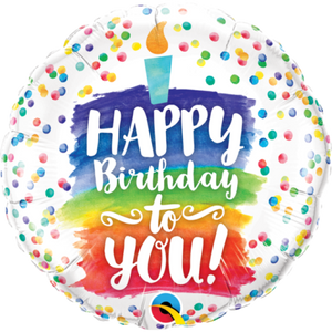 Foil Balloon - Qualatex Foil 45cm (18") Birthday To You Rainbow Cake