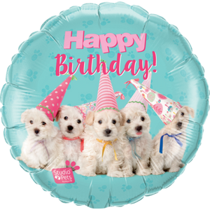 Foil Balloon 18" - Birthday Puppies