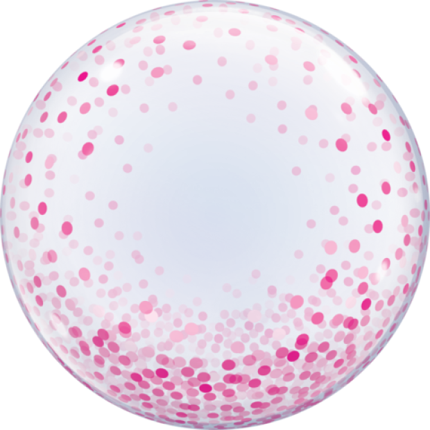 Bubble Balloon 24" - Pink Confetti Dots