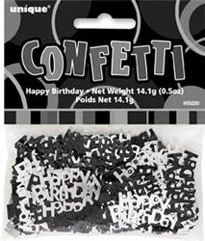 Confetti Scatters - Happy Birthday Black & Silver