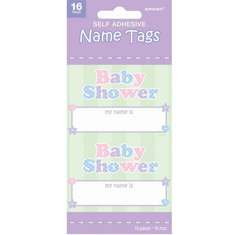 Name Tags - Baby Shower Self Adhesive Pk 16
