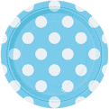 Plates - Pow Blue Dots 8x7"