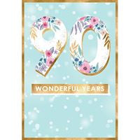 Card - 90th Birthday Card Wonderful Years