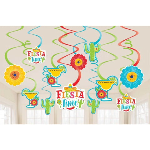 Swirls - Fiesta Hanging Swirl Decorations Value Pack