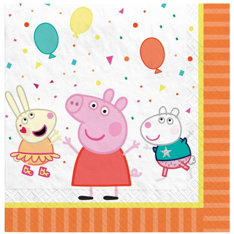 Printed Lunch Napkins - Peppa Pig Confetti Party Pk16