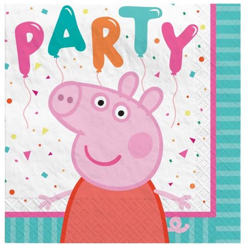 Printed Beverage Napkins - Peppa Pig Confetti Party