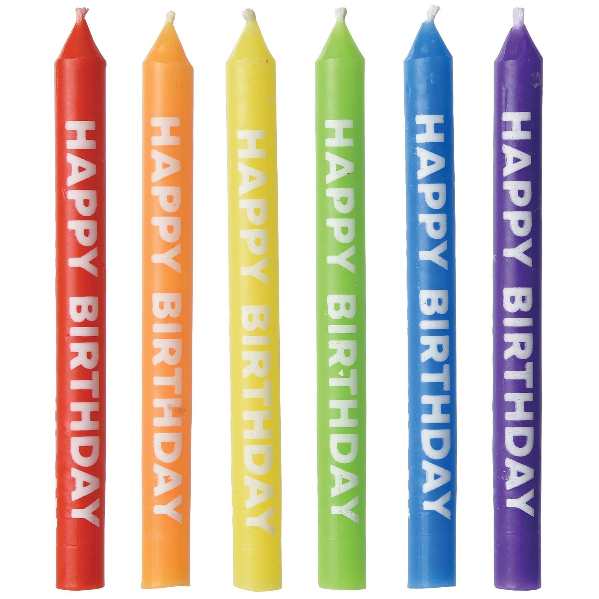 Cake Candle - Happy Birthday Rainbow Candles