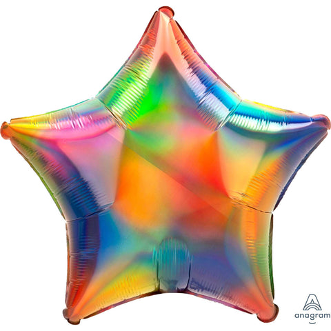 Foil Balloon 18" - 45cm Standard Holographic Iridescent Rainbow Star