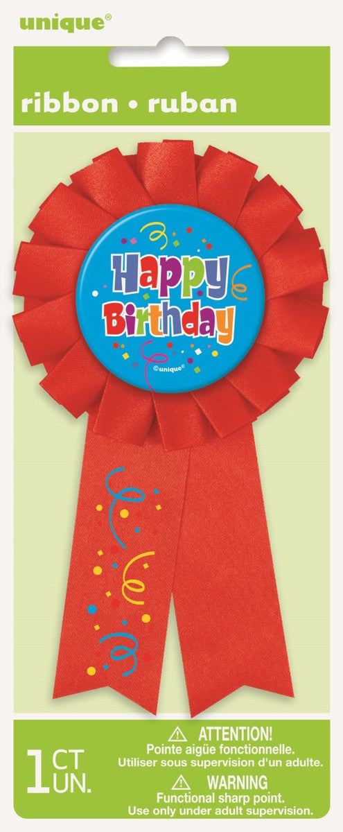 Badge -  Happy Birthday Confetti Award Ribbon
