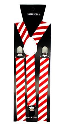 Suspender - Red & White Stripes